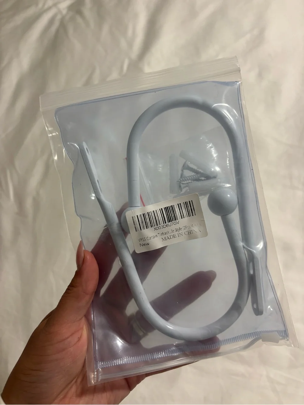 White Curtain Holdback Hooks